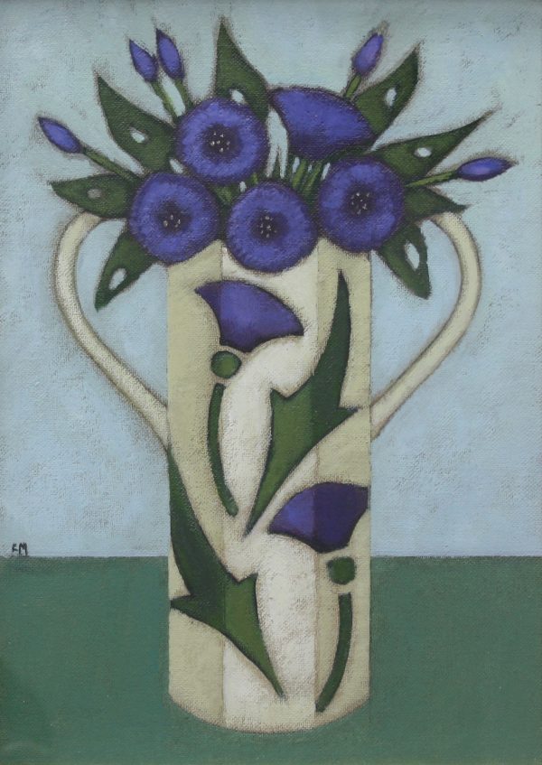 painting of thistles in a thistle vase