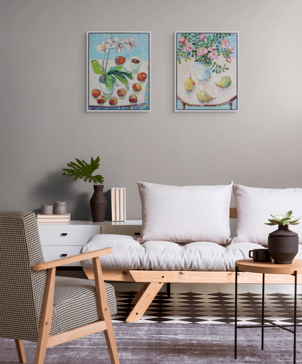 Pears and Pink Roses 6