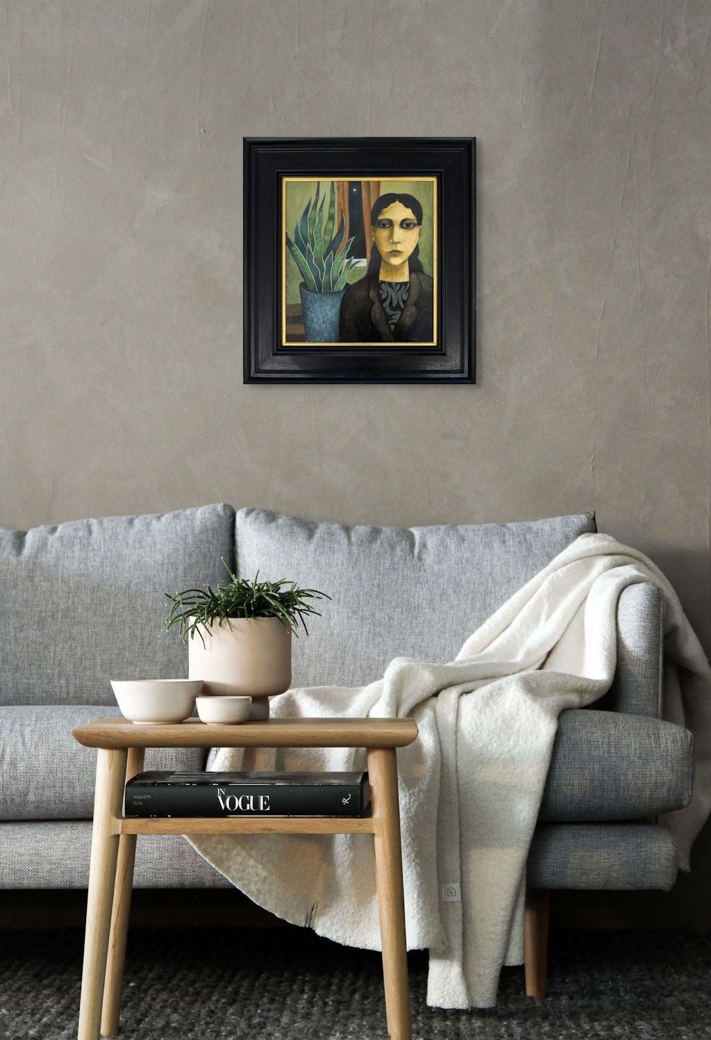 portrait with plant-medium