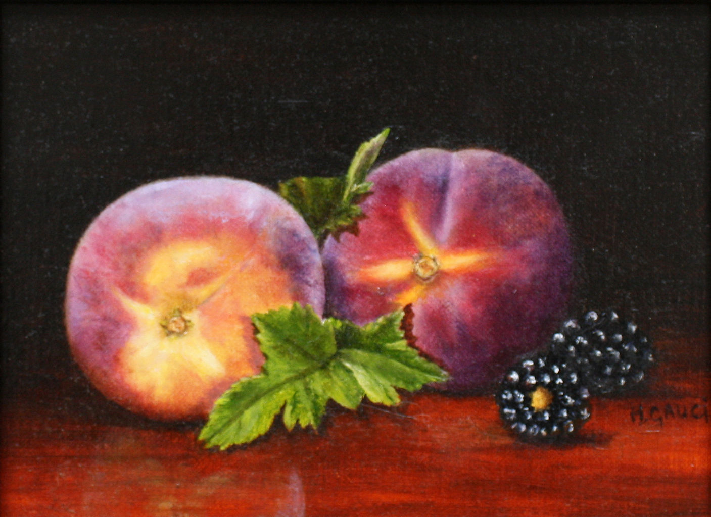 Peaches and Blackberries by Hilary Gauci