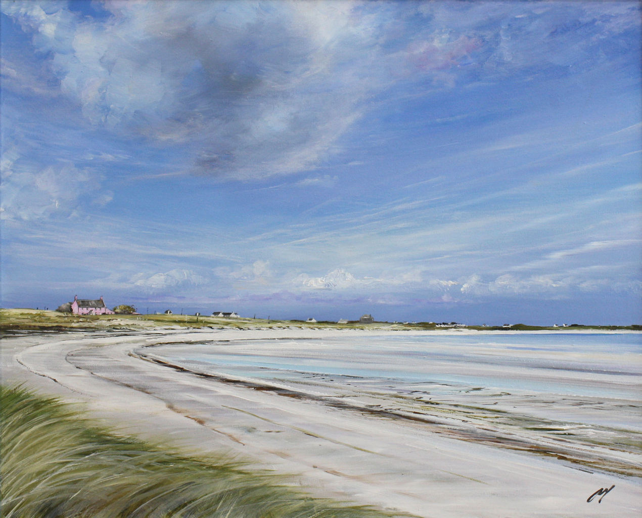 Pink House Gott Bay Tiree by Allison Young