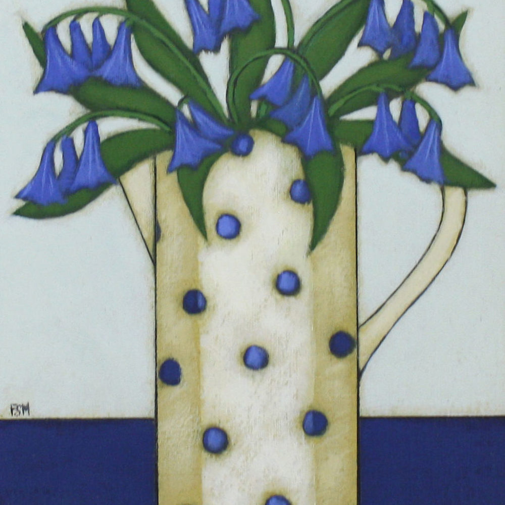 Bluebells in a Spotted Jug by Fiona Shackleton Millar