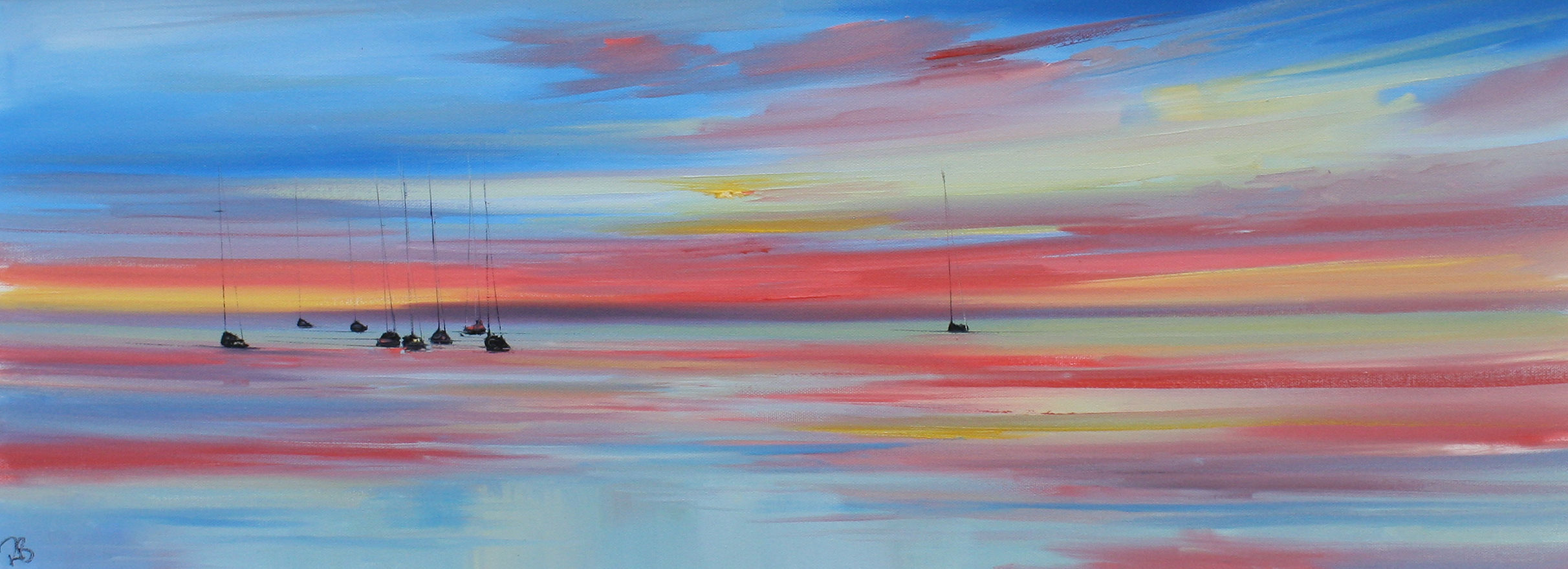 Pink Reflections Across the Estuary by Rosanne Barr