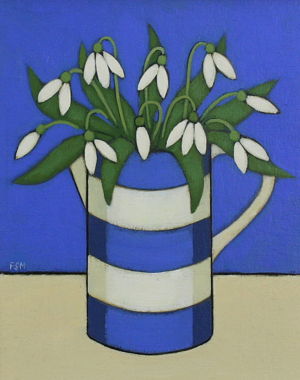 Snowdrops in a Cornish Jug by Fiona Shackleton Millar