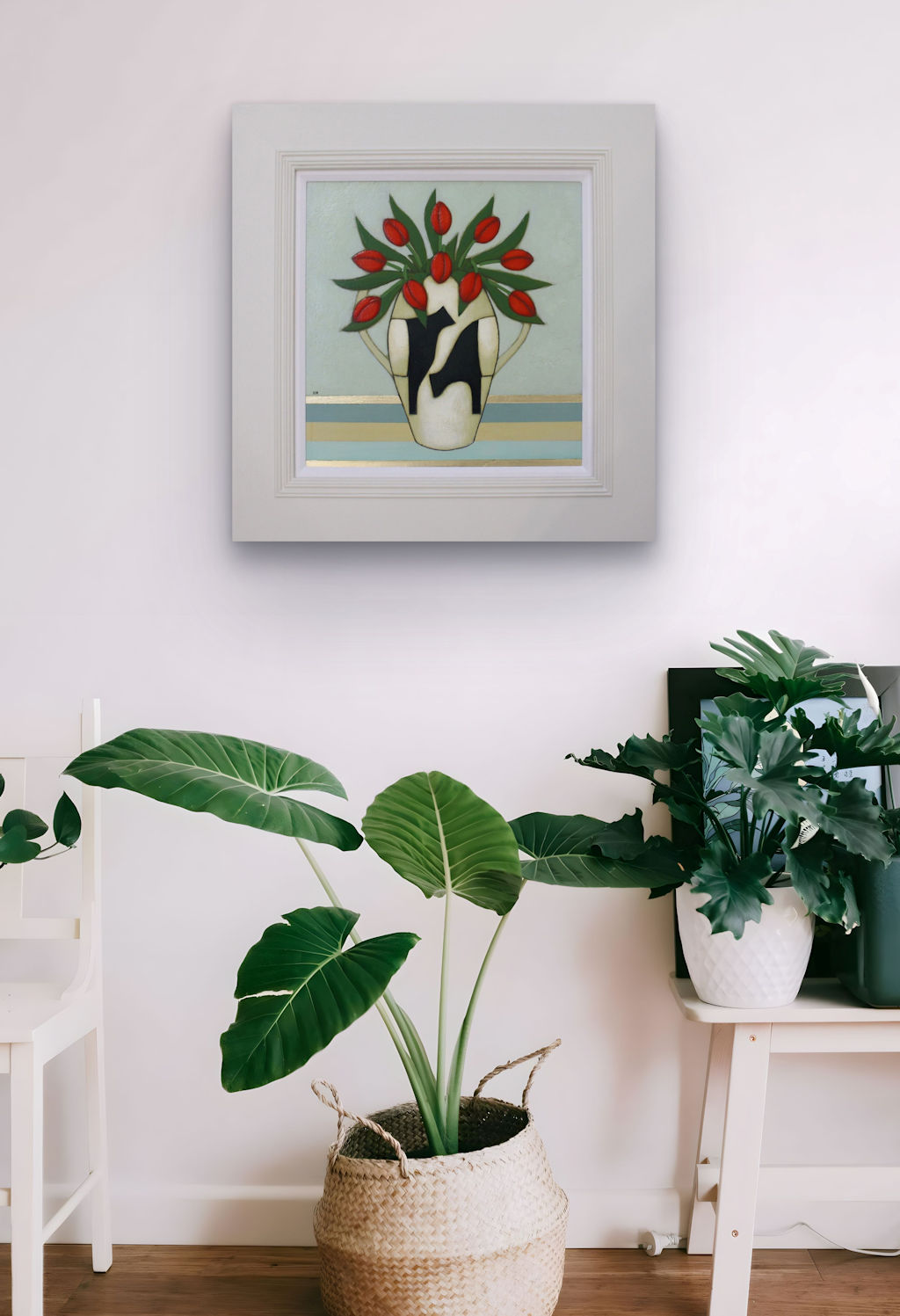 Red Tulips in a Beltie Vase by Fiona Shackleton Millar - Image 2