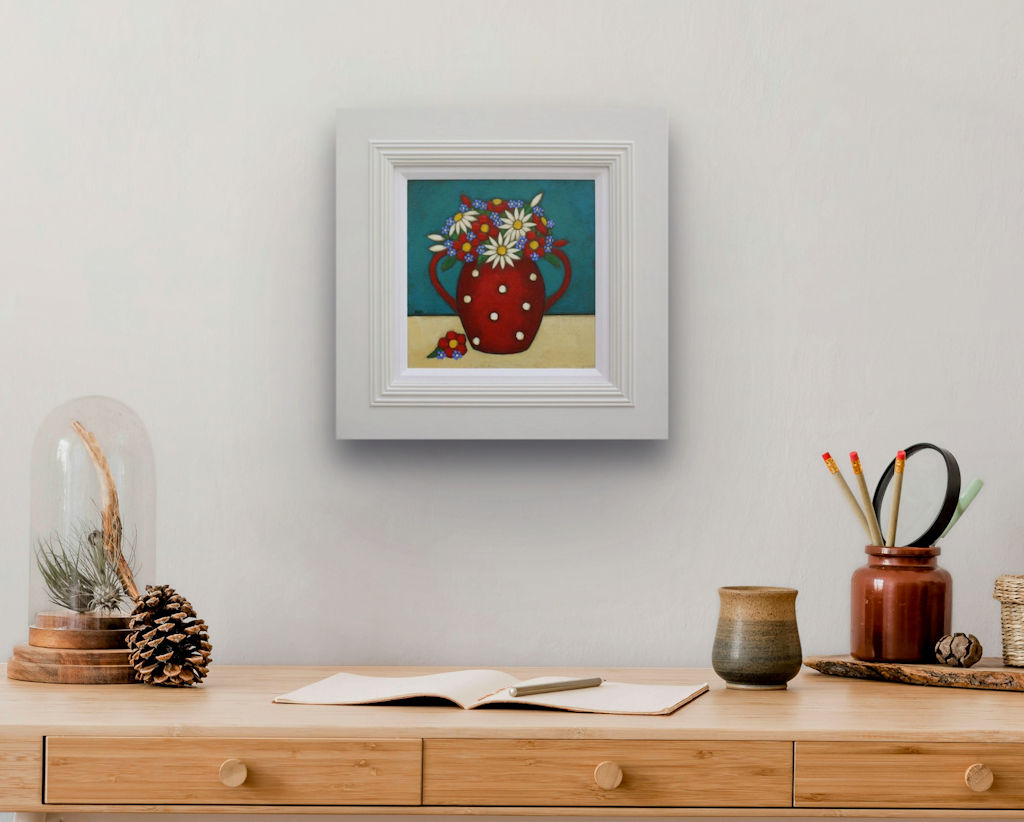 Daisies and Geums in a Spotted Vase by Fiona Shackleton Millar - Image 2